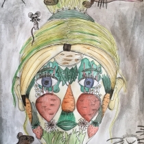 Portrét podle Arcimbolda, Anna Matějová, 12 let