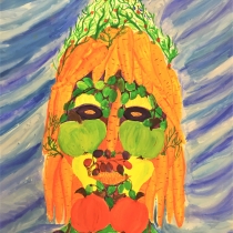 Portrét podle Arcimbolda, Karolína Vašková, 10 let