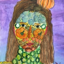 Portrét podle Arcimbolda, Alena Šodková, 9 let