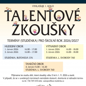 Talentové zkoušky / Příspěvek